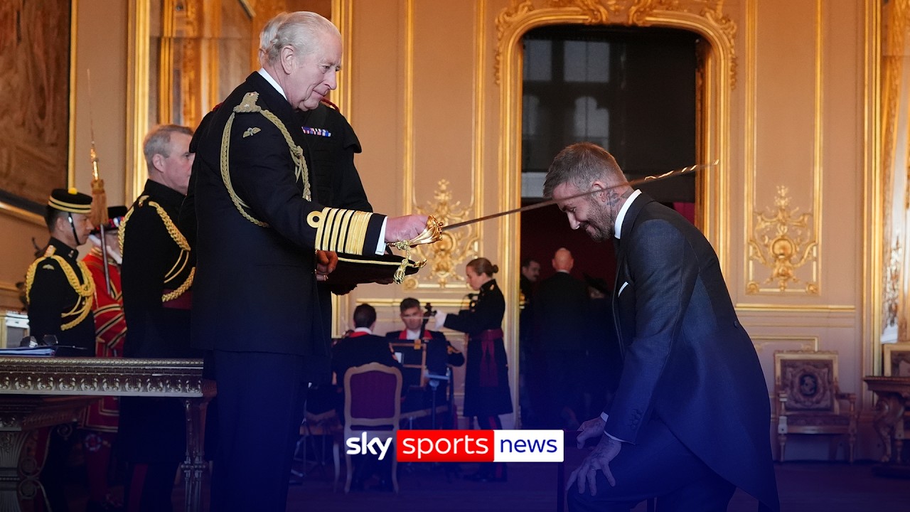 Sir David Beckham knighted as King Charles honours former Manchester United and England star