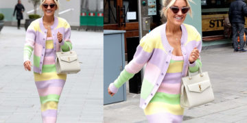 #OK! ეშლი რობერტსის ფერადი იმიჯი! მომღერალი Olivia Rubin-ის სამოსით და Yves Saint Laurent-ის ჩანთით!