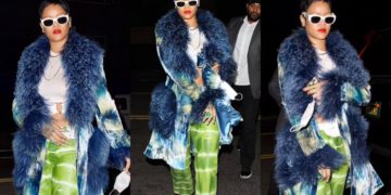 #OK! Rihanna-ს ფერადი იმიჯი! მომღერალი Dior-ის 16149 ფუნტის ღირებულების თრენჩით!