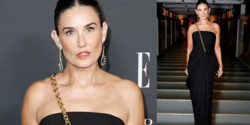 #OK! 58 წლის დემი მური ლოს ანჯელესში Elle-ის მიერ გამართულ ღონისძიებას Schiaparelli-ის კაბით დაესწრო