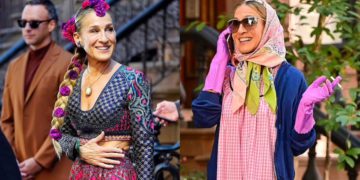 #OK! 56 წლის სარა ჯესიკა პარკერის უახლესი ფოტოები And Just Like That-ის გადასაღები მოედნიდან