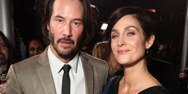HOLLYWOOD, CA - JANUARY 30:  Carrie-Anne Moss and Keanu Reeves attend the Premiere Of Summit Entertainment's "John Wick: Chapter Two at ArcLight Hollywood on January 30, 2017 in Hollywood, California.  (Photo by Todd Williamson/Getty Images)