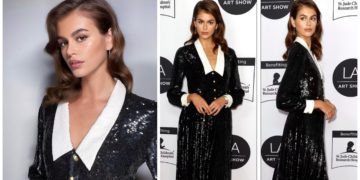 #OK! კაია გერბერი LA Art Show-ს ღონისძიებაზე Celine-ის დახვეწილი კაბით გამოჩნდა