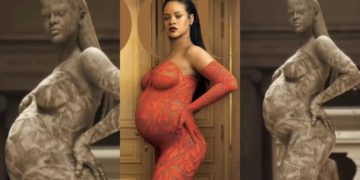 #OK! “მეტ გალას” ორსული რიანას ნაცვლად მისი მარმარილოს ქანდაკება დაესწრო