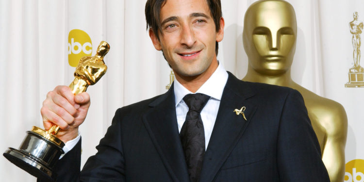 HOLLYWOOD - MARCH 23:  Actor Adrien Brody poses with his Oscar for Best Performance by an Actor in a Leading Role for "The Pianist" during the 75th Annual Academy Awards at the Kodak Theater on March 23, 2003 in Hollywood, California.  (Photo by Frank Micelotta/Getty Images)