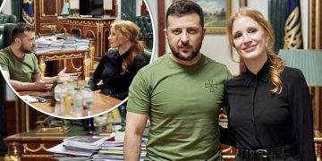 #OK! ამერიკელი მსახიობი ჯესიკა ჩესტეინი ვოლოდიმირ ზელენსკის შეხვდა