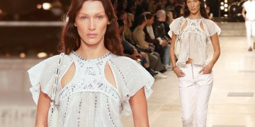 #OK! ბელა ჰადიდი პარიზის მოდის კვირეულის ფარგლებში Isabel Marant-ის ჩვენებაზე გამოვიდა