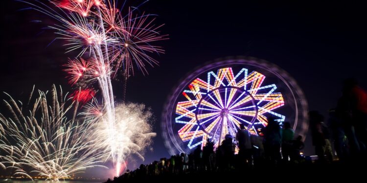 Fireworks during the New Year's celebration in the Philippines